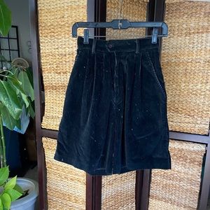 Petite corduroy super high rise shorts- navy blue